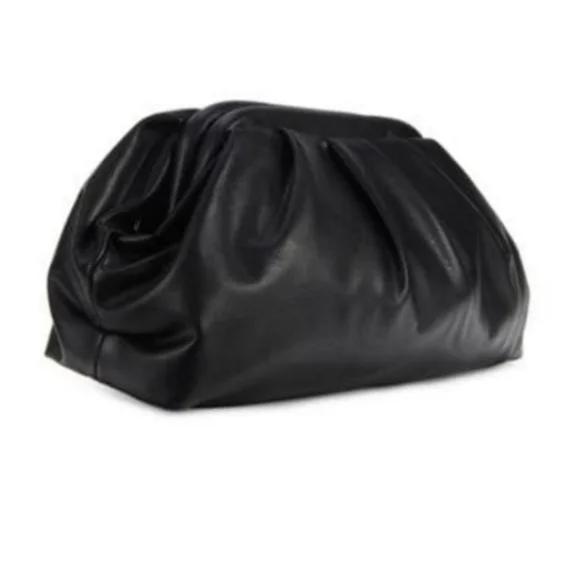 NWT $129 Badgley Mischka Vegan Leather Handbag Wrapped Frame Clutch in Black - Picture 9 of 10